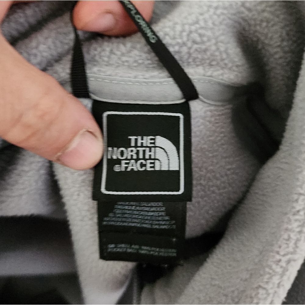 North Face Sweater Womens Large Gray Orange Fleece Full Zip Jacket Outdoor Layer - Picture 3 of 7
